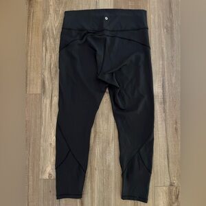 Lululemon In Movement Tight 25” Everlux Black 7/8 Leggings High Rise Size 14